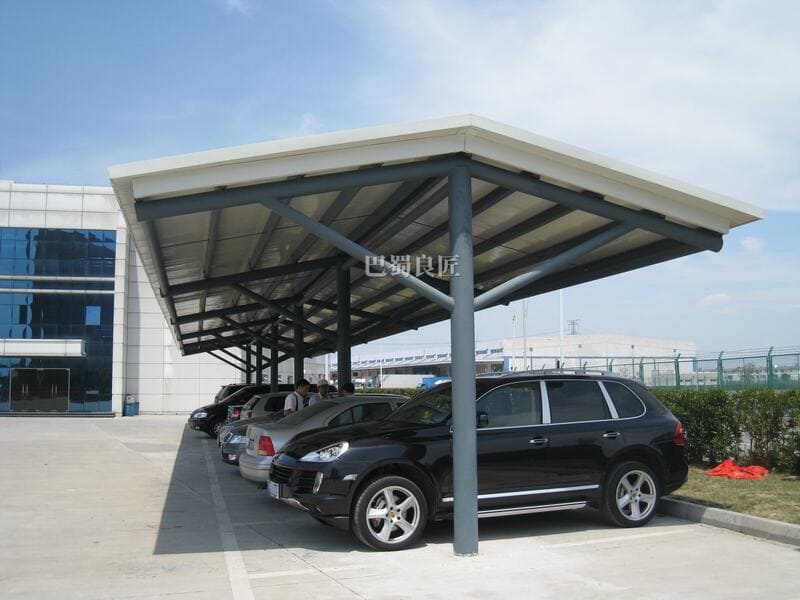 民用建筑如彩钢车棚推荐厚度0.4-0.5mm